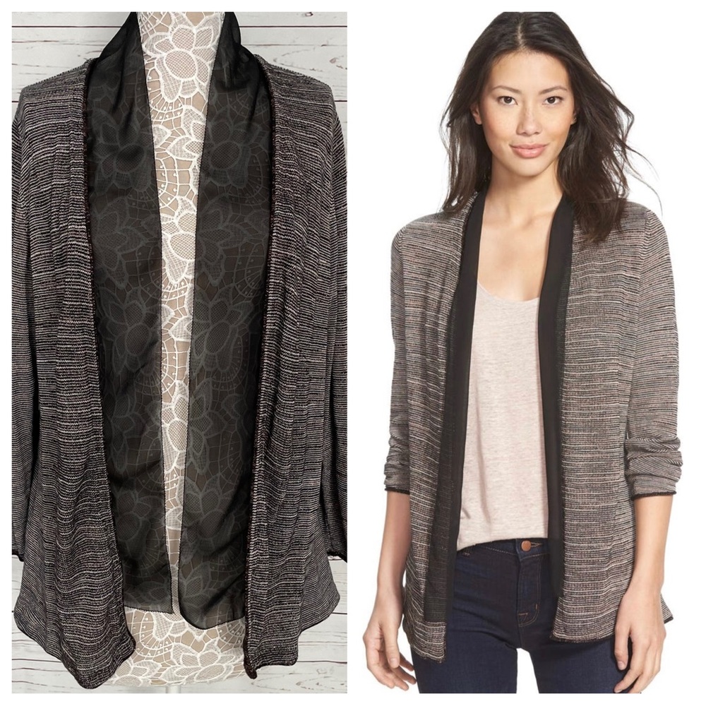 NIC+ZOE Plus Stormy Skies Open Front Cardigan, size 1X